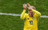 Le milieu de terrain suédois Emil Forsberg lors de la qualification en quarts de finale du Mondial le 3 juillet 2018