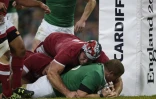 Sean Cronin inscrit un essai pour l'Irlande face au canada, le 19 septmbre 2015 au Millennium de Cardiff