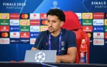 Le défenseur brésilien du Paris-SG, Marquinhos, en conférence de presse à Lisbonne, le 11 août 2020