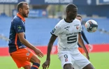 Le but de l'attaquant Serhou Guirassy (d) n'aura pas suffi à Rennes pour gagner lors du match de Ligue 1 à Montpellier, le 21 février 2021