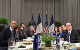 Les présidents américain Barack Obama et français François Hollande lors d'une réunion bilatérale le 31 mars 2016 à Washington