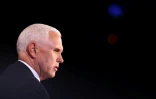 Le vice-président américain Mike Pence lors du débat avec son adversaire démocrate Kamala Harris le 7 octobre 2020 à Salt Lake City (Utah)