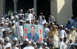 Manifestation contre le président français Emmanuel Macron après ses propos sur les caricatures du prophète, le 30 octobre 2020 à Dacca, au Bangladesh