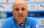 Le nouvel entraîneur de Marseille, l'Argentin Jorge Sampaoli, en conférence de presse à Marseille, le 9 mars 2021