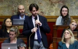 Le député LFI Aurélien Saintoul le 13 février 2023 à l'Assemblée nationale à Paris