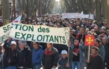 Manifestation de vignerons à Narbonne pour interpeller les candidats à la présidentielle et réclamer la fin de la "concurrence déloyale" des vins espagnols, le 25 mars 2017 