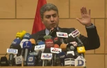 Le ministre égyptien de l'Aviation Sherif Fathy lors d'une conférence de presse le 19 mai 2016 au Caire