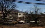 Des maisons et des voitures brûlées à Lahaina, par les incendies à Lahaina, le 17 août 2023 à Hawaï