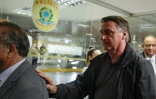 L'ex-président du Brésil Jair Bolsonaro arrive au Sénat à Brasilia pour déjeuner avec des dirigeants de l'opposition, le 18 février 2025