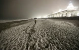 La promenade des Anglais sous la neige, à Nice, le 28 février 2018