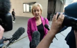 La secrétaire d'Etat à l'Energie Andrea Leadsom, candidate à la succession de David Cameron au poste de Premier ministre, à sa sortie des studios londoniens de la BBC, le 3 juillet 2016