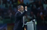 Le leader du parti d'extrême droite espagnol Vox, Santiago Abascal, lors de la Convention "Europa Viva 24" à laquelle participaient
une dizaine de partis nationalistes européens, le 19 mai 2024 à Madrid