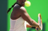 L'Américaine Sloane Stephens face à la Bélarusse Victoria Azarenka en demi-finales du tournoi WTA de Miami, le 29 mars 2018