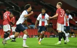 Le défenseur brésilien du PSG Marquinhos marque le 2e but parisien sur le terrain de Manchester United en Ligue des champions, le 2 décembre 2020 à Old Trafford