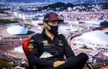 Le pilote Red Bull Max Verstappen lors du point presse traditionnel avant le GP de Russie à Sotchi, le 24 septembre 2021 
