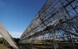 Une partie de la structure du radiotélescope de Nançay, le 3 octobre 2019 près de Vierzon