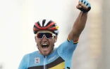 Le Belge Greg Van Avermaet, sacré champion olympique de dans l'épreuve de cyclisme sur route, le 6 août 2016 à Rio