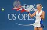 La N.1 française Kristina Mladenovic face à la Roumaine Monica Niculescu au 1er tour de l'US Open, le 30 août 2017 à Flushing Meadows