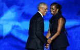 L'ancien président américain Barack Obama et sa femme Michelle, à la convention démocrate à Chicago, le 20 août 2024