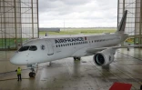 Le premier Airbus A220 de la compagnie Air France, présenté le 29 septembre dans la zone industrielle de l'aéroport de Roissy-Charles-de-Gaulle