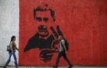 Une fresque murale représentant l'ancien président vénézuélien Nicolas Maduro à Caracas, le 14 mai 2026