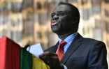Michel Kafando, le président burkinabè de la transition, fait une déclaration à la presse, le 23 septembre 2015 à Ouagadougou