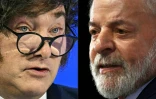 Ce montage de photos réalisé le 2 août 2026 montre le président argentin Javier Milei (g.) à Davos, le 21 janvier 2026, et le président brésilien Luiz Inácio Lula da Silva, à Brasilia, le 3 avril 2025