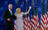 Joe et Jill Biden au dernier jour de la convention démocrate, le 20 août 2020 à Wilmington, dans le Delaware