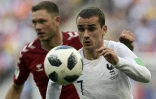 L'attaquant vedette des Bleus Antoine Griezmann lors du match contre le Danemark au Mondial, le 26 juin 2018 au stade Loujniki à Moscou