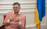 Le ministre ukrainien des Affaires étrangères Dmytro Kouleba lors d'une interview avec l'AFP, le 16 août 2023 à Kiev