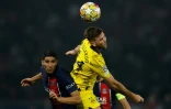 L'attaquant de Dortmund Niclas Fuellkrug (à droite) et le Parisien Achraf Hakimi (à gauche) en demi-finale de Ligue des champions, le 7 mai 2024 au Parc des Princes