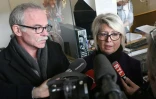 Les parents d'Alexia Daval, Jean-Pierre et Isabelle Fouillot, le 30 octobre 2018 après une audience à la cour d'appel de Besançon