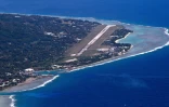 Vue aérienne du nord de l'île de Rarotonga, la plus grande des Iles Cook, le 30 août 2012