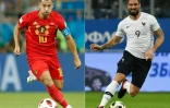 Eden Hazard et Olivier Giroud, coéquipiers à Chelsea, s'affrontent lors de la demi-finale de la Coupe du Monde, le 10 juillet 2018 à Saint-Pétersbourg