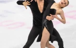 Gabriella Papadakis et Guillaume Cizeron, lors de leur programme de danse rythmique aux Mondiaux de Saitama, le 22 mars 2019