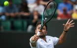 Stan Wawrinka contre l'Argentin Tomas Etcheverry à Wimbledon, le 6 juillet 2023