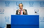 Rafael Grossi, directeur général de l'Agence internationale de l'énergie atomique (AIEA), s'exprime devant la presse le 20 novembre 2024 au siège de l'instance à Vienne
