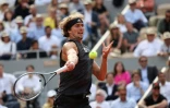 L'Allemand Alexander Zverev, lors du quart de finale face à l'Espagnol Carlos Alcaraz, le 31 mai 2022 au tournoi de Roland-Garros