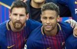 Lionel Messi (G) et Neymar le 22 juillet 2017 Ă East Rutherford (Etats-Unis)