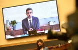 Le patron de Google Sundar Pichai en visioconférence lors de son audition devant le Congrès, le 29 juillet 2020 à Washington