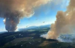 Deux incendies de forêt en Colombie-Britannique (Canada), touchée par une canicule inédite, le 30 juin 2021