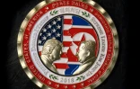 Médaille frappée aux Etats-Unis célébrant la rencontre historique entre le président américain Donald Trump et son homologue nord-coréen Kim Jong Un, prévue le 12 juin 2018