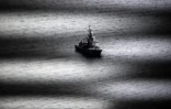 Une corvette russe de la classe tarentule repérée par l'Atlantique 2 de la marine française en mission au-dessus de la mer Baltique, le 16 juin 2022