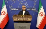 Le porte-parole du ministère iranien des Affaires étrangères, Esmaïl Baghaï, tient une conférence de presse hebdomadaire à Téhéran, le 28 octobre 2024