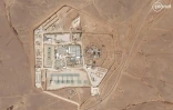 Image satellite diffusée le 29 janvier 2024 par Planet Labs PBC et prise le 12 octobre 2023 de la base "Tour 22", accueillant dds troupes américaines dans le cadre de la coalition internationale antijihadistes près de la frontière jordanienne avec l'Irak et la Syrie