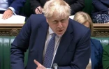 Capture d'écran d'une vidéo du Parlement britannique montrant le Premier ministre Boris Johnson à la Chambre des Communes, à Londres le 12 janvier 2022