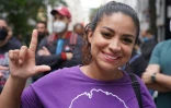 Aline Xavier, une partisane du candidat à la présidentielle et ex-président brésilien Luiz Inacio Lula da Silva, à Sao Paulo, au Brésil, le 18 juillet 2022