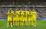 L'équipe de Villarreal pose avant la demi-finale d'Europa League contre Liverpool le 5 mai 2016 à Liverpool