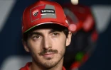 Le pilote italien Francesco Bagnaia en conférence de presse au Mans avant le GP de France de MotoGP, le 12 mai 2022