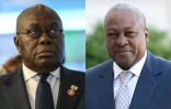Le président sortant du Ghana, Nana Akufo-Addo (G), et son adversaire à la présidentielle, John Mahama (D)